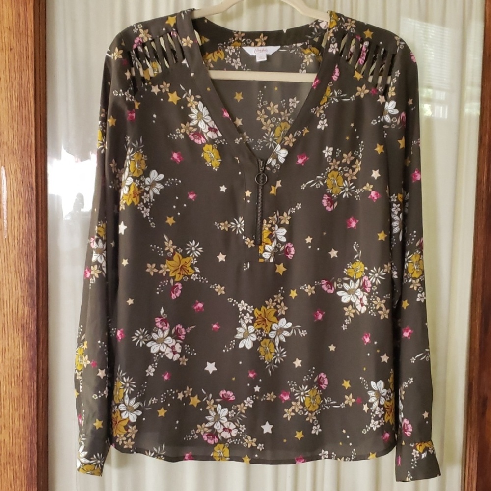 Ladies floral size LG Candies pullover blouse
